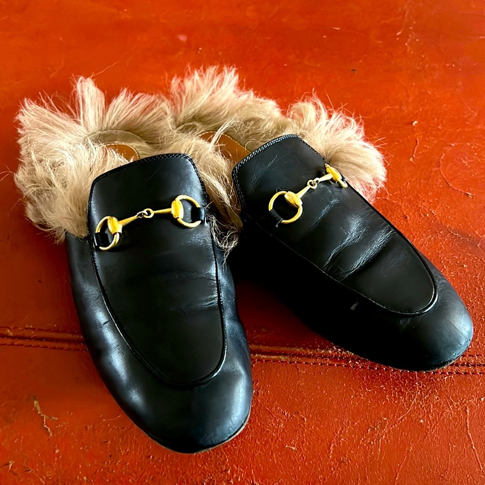 Gucci Princetown Fur Slides